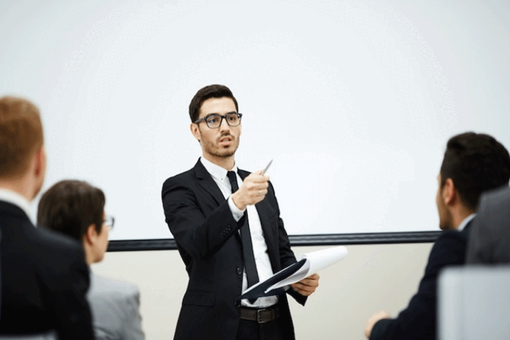 man leading a meeting