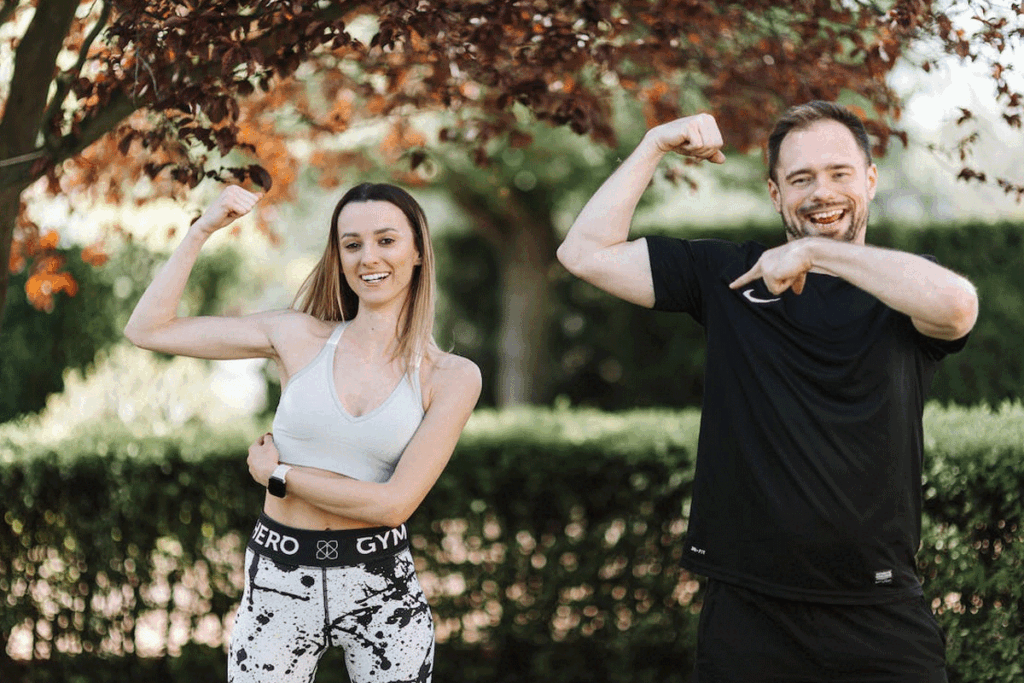 A man and woman having fun