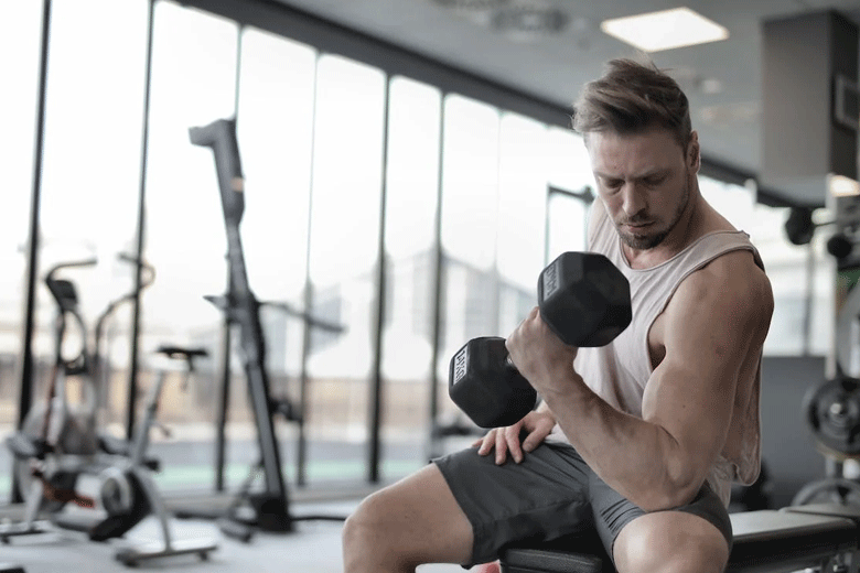 A man working out at the gym